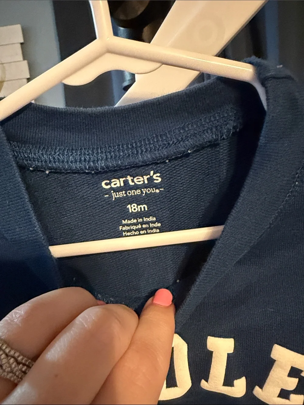 Carter's Navy Blue Toddler Top with White Lettering